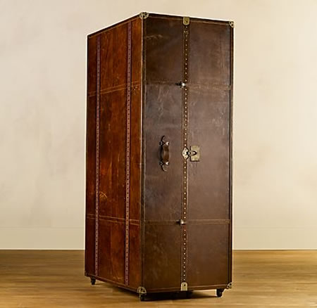 Mayfair Steamer Secretary Trunk Vintage Cigar Leather2