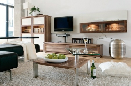 Wood Coffee Table With Swing-out Glass Top1