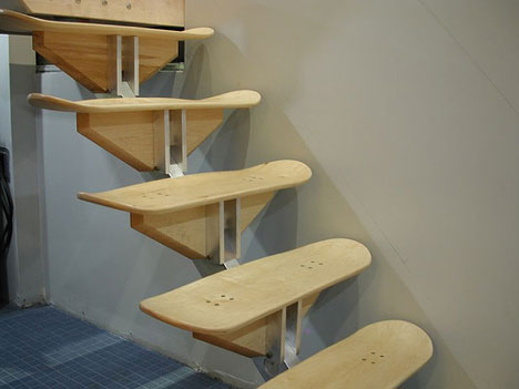 Stairs made of Skateboards Stairs made of Skateboards