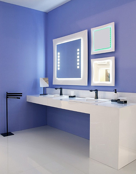 Luxury-bathroom-washbasin-with-mirrors-cabinets-and-sinks-with-faucets