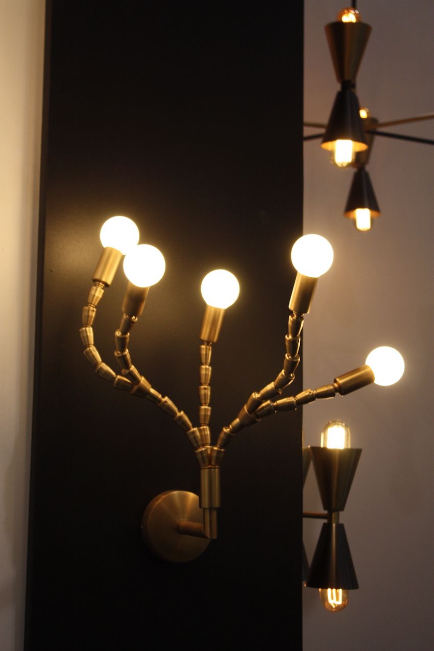 We love the reticulated pieces that make up the vertebrae-like sims of Lightmaker Studio's Verve chandelier. A play on a traditional chandelier, using cast brass “vertebrae.”  They are fully flexible and can be fashioned as desired.