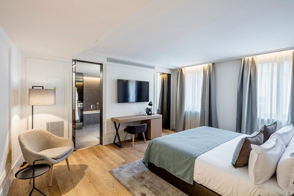 Aria Hotel Budapest by Library Hotel Collection – Budapest Hungary Tufted Bedroom in Turquouse for Headboard