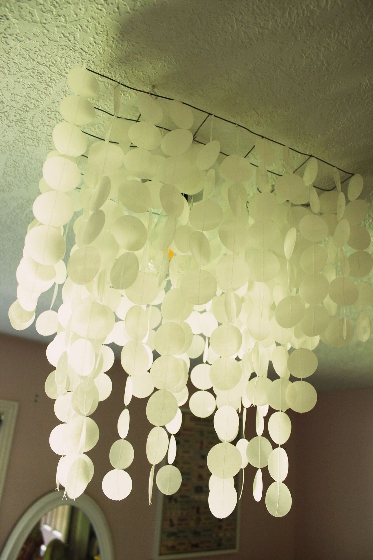 DIY Faux Capiz Shell Pendant Light - Chandelier