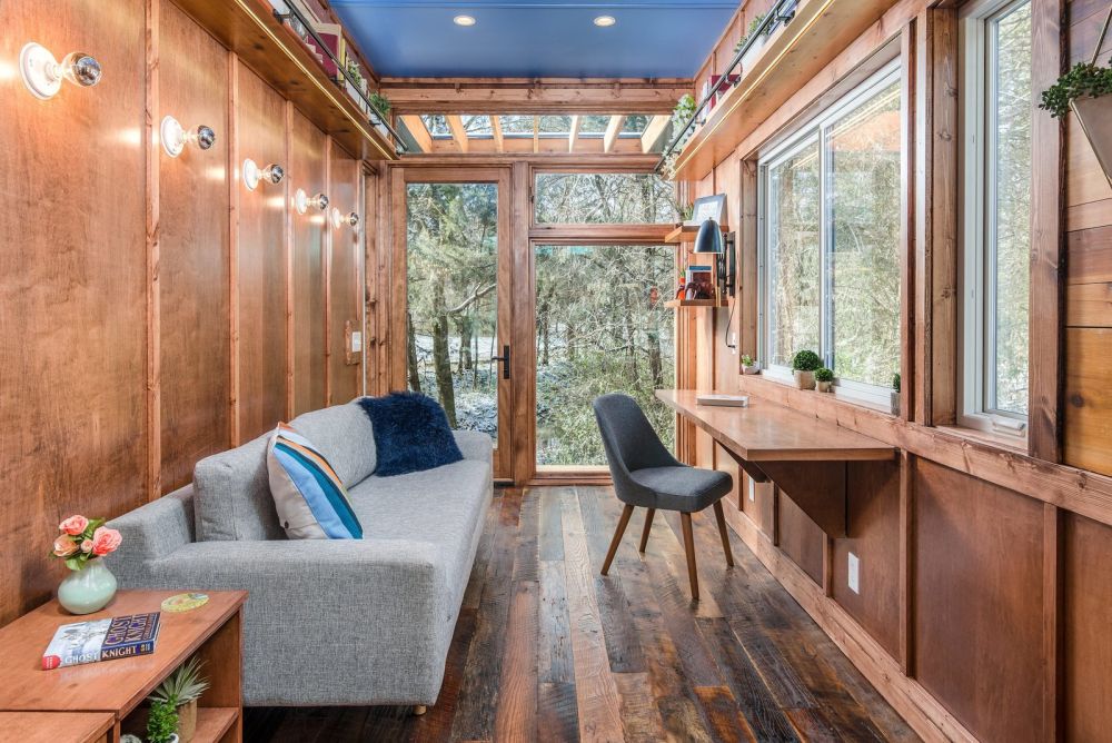 David Latimer of Nashville–based New Frontier Tiny Homes Couch