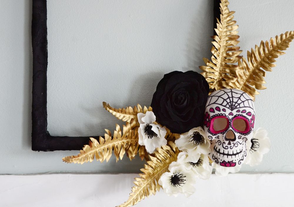 DIY “Day of the Dead” Style Wreath