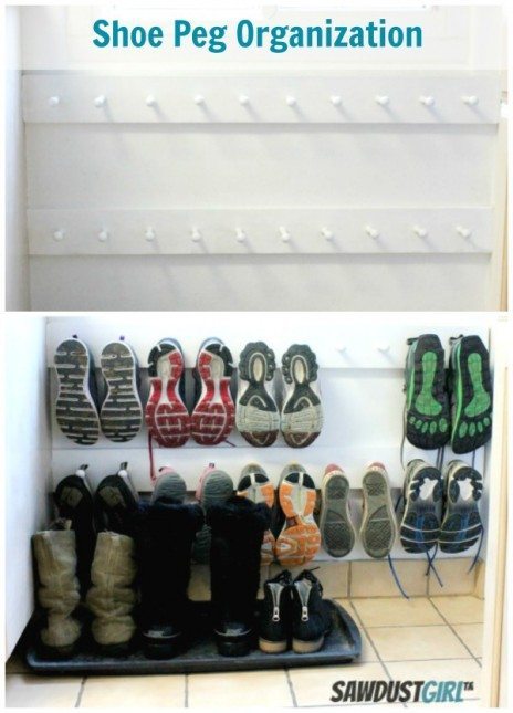 Scrap wood shoe rack