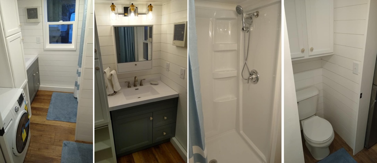 Tiny house bathroom and essentials