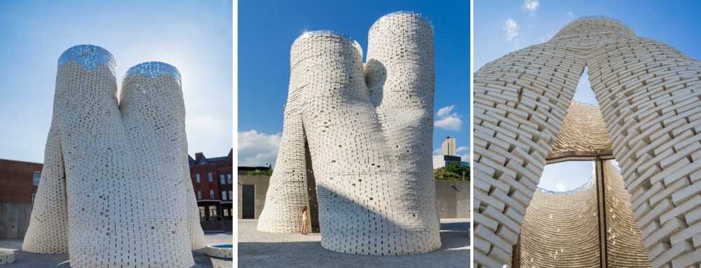 MoMA PS1 gallery pavilion – a cluster of circular towers built from bricks