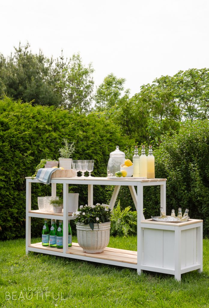 Outdoor bar with storage