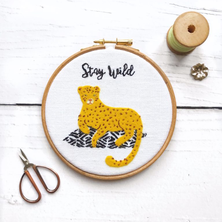 Stay Wild Embroidery Hoop – a Free Pattern